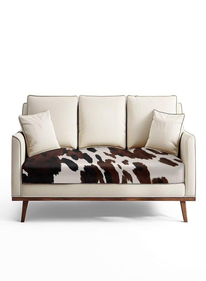 Wanyint Black Brown Cow Print Sofa Seat Cover Protector Soft Dog Couch Cushion Slipcover Universal Sofa Seat Cushion Slipcover for Living Room Decoration, L - Image 1